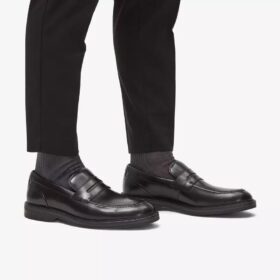 Ανδρικά δερμάτινα Loafers Aldwin Step σε μαύρο χρώμα