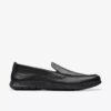 Ανδρικά δερμάτινα Loafers Flexway Step σε μαύρο χρώμα