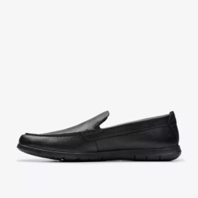 Ανδρικά δερμάτινα Loafers Flexway Step σε μαύρο χρώμα Ανδρικά δερμάτινα Loafers Flexway Step σε μαύρο χρώμα