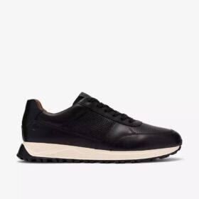 Ανδρικά δερμάτινα Sneakers Radwell Tie σε μαύρο χρώμα
