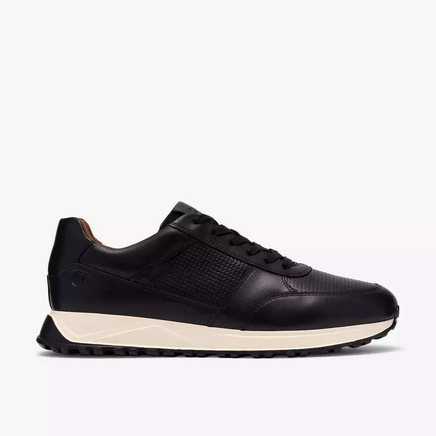 Ανδρικά δερμάτινα Sneakers Radwell Tie σε μαύρο χρώμα Ανδρικά δερμάτινα Sneakers Radwell Tie σε μαύρο χρώμα