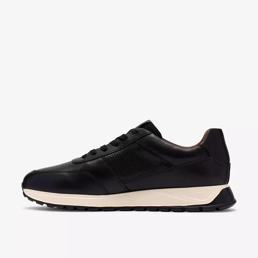 Ανδρικά δερμάτινα Sneakers Radwell Tie σε μαύρο χρώμα Ανδρικά δερμάτινα Sneakers Radwell Tie σε μαύρο χρώμα