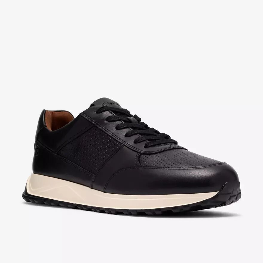 Ανδρικά δερμάτινα Sneakers Radwell Tie σε μαύρο χρώμα Ανδρικά δερμάτινα Sneakers Radwell Tie σε μαύρο χρώμα