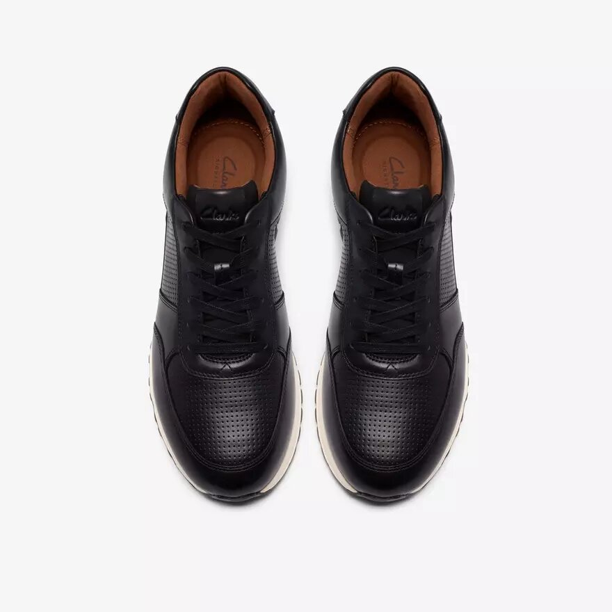 Ανδρικά δερμάτινα Sneakers Radwell Tie σε μαύρο χρώμα Ανδρικά δερμάτινα Sneakers Radwell Tie σε μαύρο χρώμα