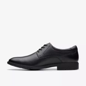 Ανδρικά Eldredge Plain Black Leather Oxford Παπούτσια | Clark’s