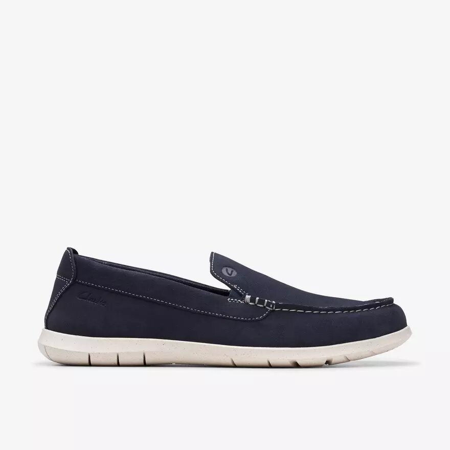 Ανδρικά καλοκαιρινά Loafers Flexway Step από σουέτ σε χρώμα ναυτικό μπλε, τύπου slip-on Ανδρικά καλοκαιρινά Loafers Flexway Step από σουέτ σε χρώμα ναυτικό μπλε, τύπου slip-on