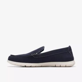 Ανδρικά καλοκαιρινά Loafers Flexway Step από σουέτ σε χρώμα ναυτικό μπλε, τύπου slip-on Ανδρικά καλοκαιρινά Loafers Flexway Step από σουέτ σε χρώμα ναυτικό μπλε, τύπου slip-on