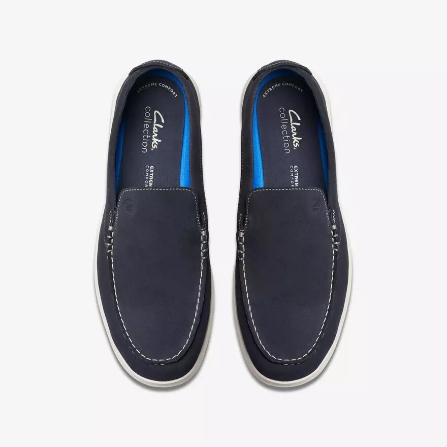 Ανδρικά καλοκαιρινά Loafers Flexway Step από σουέτ σε χρώμα ναυτικό μπλε, τύπου slip-on Ανδρικά καλοκαιρινά Loafers Flexway Step από σουέτ σε χρώμα ναυτικό μπλε, τύπου slip-on