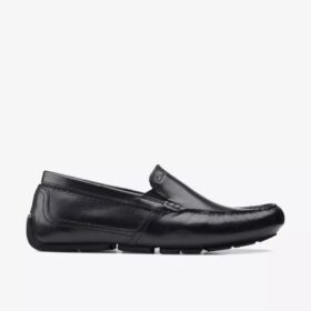 Ανδρικά μαύρα δερμάτινα Loafers Markman Plain