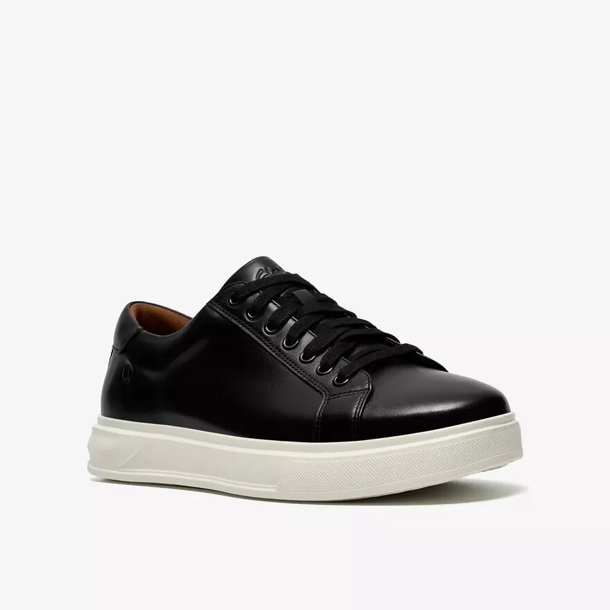 Ανδρικά μαύρα δερμάτινα Sneakers Goswell Tie Ανδρικά μαύρα δερμάτινα Sneakers Goswell Tie