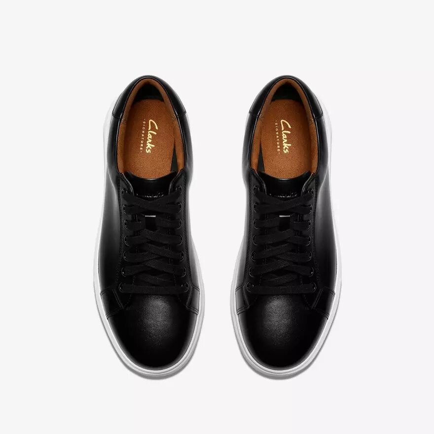 Ανδρικά μαύρα δερμάτινα Sneakers Goswell Tie Ανδρικά μαύρα δερμάτινα Sneakers Goswell Tie
