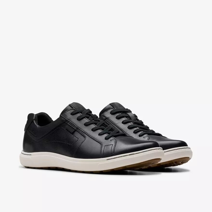 Ανδρικά μαύρα δερμάτινα Sneakers Mapstone με κορδόνια Ανδρικά μαύρα δερμάτινα Sneakers Mapstone με κορδόνια