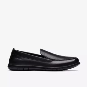 Ανδρικά μαύρα Loafers Flexway Step με λεία επιφάνεια Ανδρικά μαύρα Loafers Flexway Step με λεία επιφάνεια