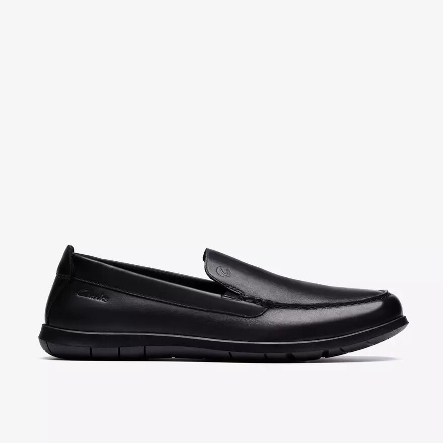 Ανδρικά μαύρα Loafers Flexway Step με λεία επιφάνεια Ανδρικά μαύρα Loafers Flexway Step με λεία επιφάνεια