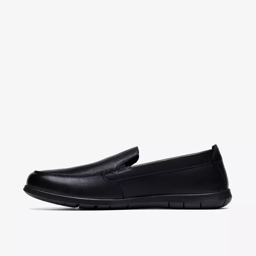 Ανδρικά μαύρα Loafers Flexway Step με λεία επιφάνεια Ανδρικά μαύρα Loafers Flexway Step με λεία επιφάνεια