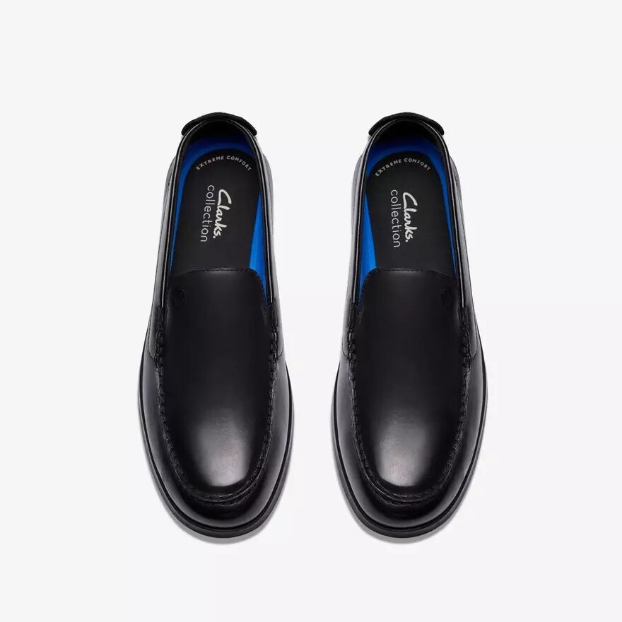 Ανδρικά μαύρα Loafers Flexway Step με λεία επιφάνεια Ανδρικά μαύρα Loafers Flexway Step με λεία επιφάνεια