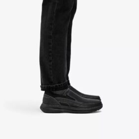 Ανδρικά παπούτσια Craftwell Step μαύρα, με φινίρισμα Tumbled, χωρίς κορδόνια, Slip-ons