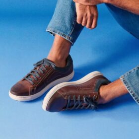 Ανδρικά Sneakers Mapstone Lace από δέρμα μαόνι