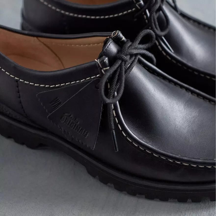 Ανδρικά Walla Yukoner Wallabees από μαύρο δέρμα Ανδρικά Walla Yukoner Wallabees από μαύρο δέρμα
