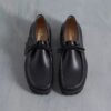 Ανδρικά Walla Yukoner Wallabees από μαύρο δέρμα Ανδρικά Walla Yukoner Wallabees από μαύρο δέρμα