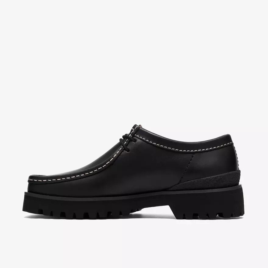 Ανδρικά Walla Yukoner Wallabees από μαύρο δέρμα Ανδρικά Walla Yukoner Wallabees από μαύρο δέρμα