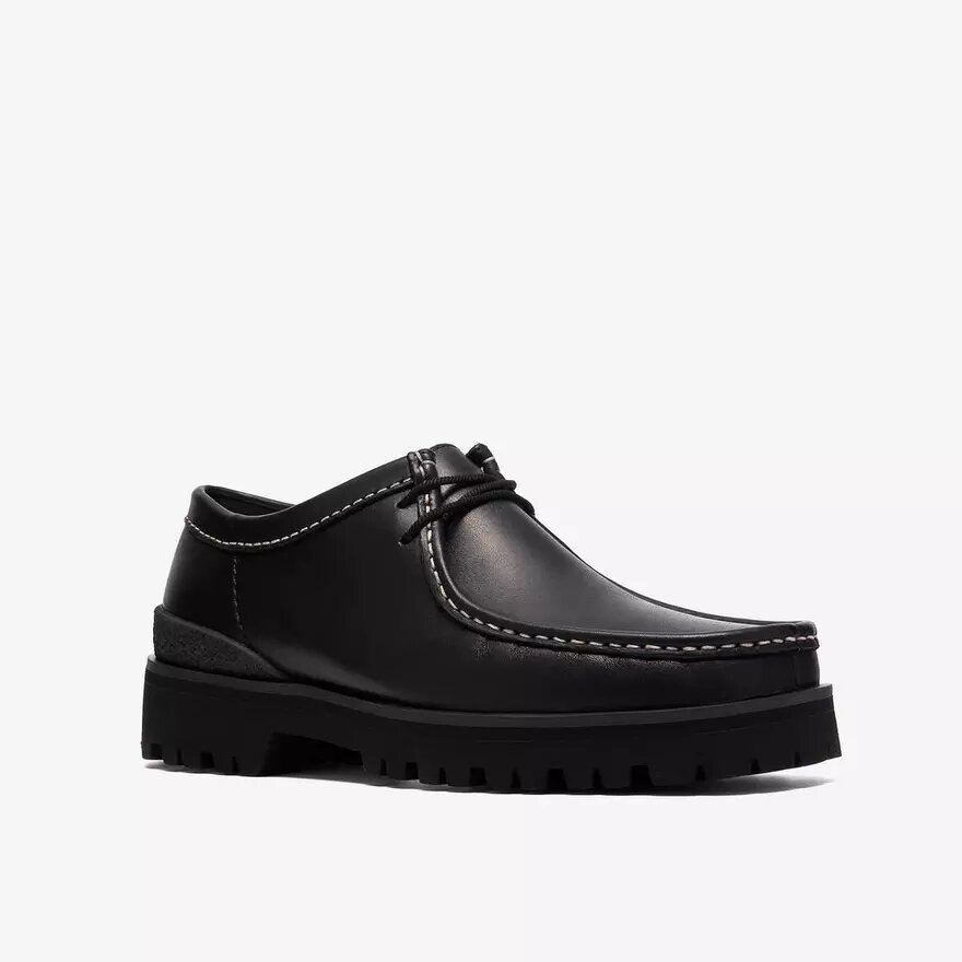 Ανδρικά Walla Yukoner Wallabees από μαύρο δέρμα Ανδρικά Walla Yukoner Wallabees από μαύρο δέρμα