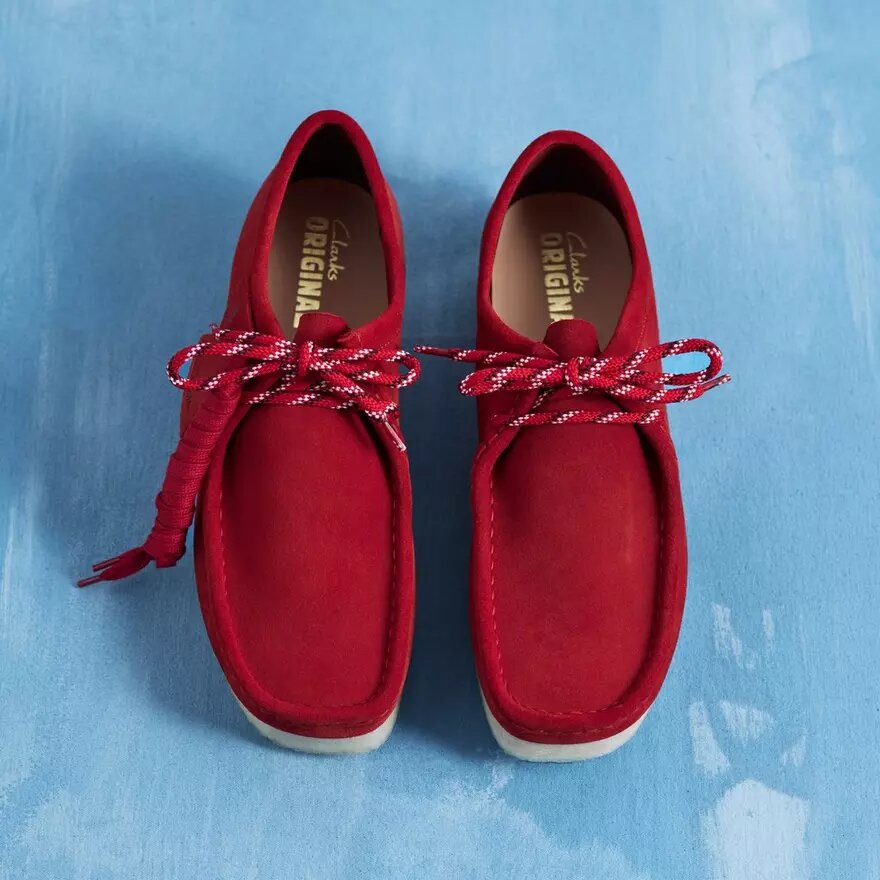 Ανδρικά Wallabee από βαθύ κόκκινο σουέτ Ανδρικά Wallabee από βαθύ κόκκινο σουέτ