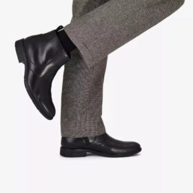 Ανδρικές κομψές μπότες Steadwell Zip από μαύρο δέρμα