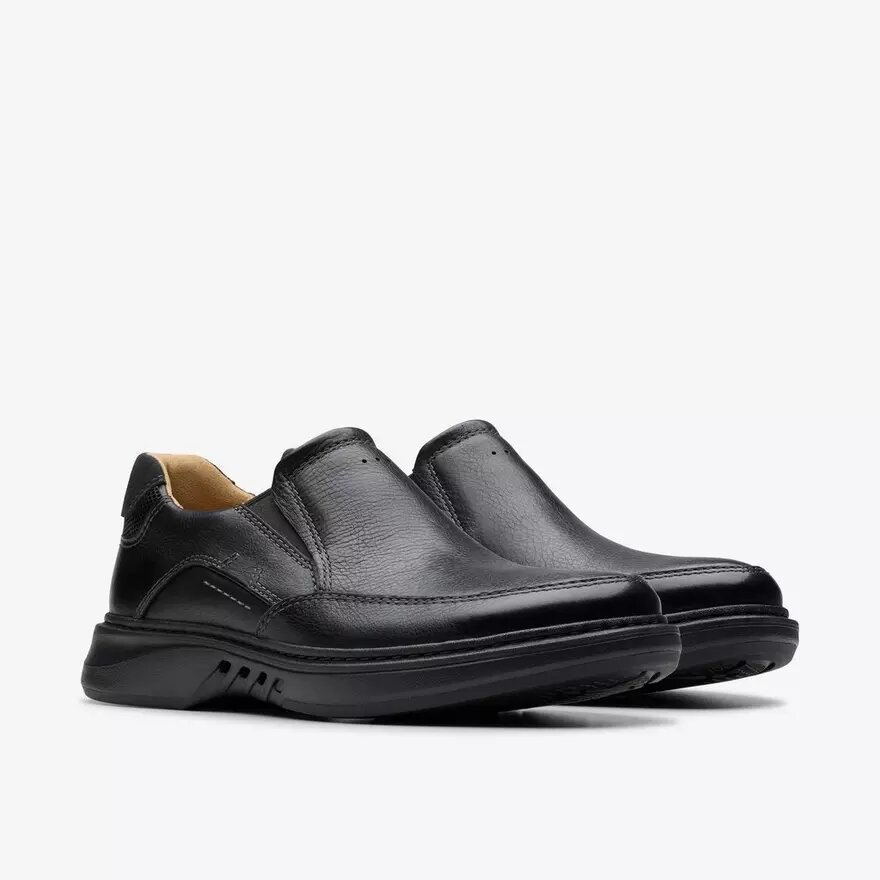 Ανδρικό μαύρο δερμάτινο loafer Un Briley Step | clarks Ανδρικό μαύρο δερμάτινο loafer Un Briley Step | clarks