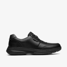 Ανδρικό μαύρο δερμάτινο Sneakers με κορδόνια Craftwell | clarks