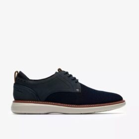Ανδρικό παπούτσι Derby Brantin Plain Navy με πλεκτό ύφασμα