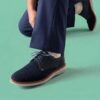 Ανδρικό παπούτσι Derby Brantin Plain Navy με πλεκτό ύφασμα Ανδρικό παπούτσι Derby Brantin Plain Navy με πλεκτό ύφασμα