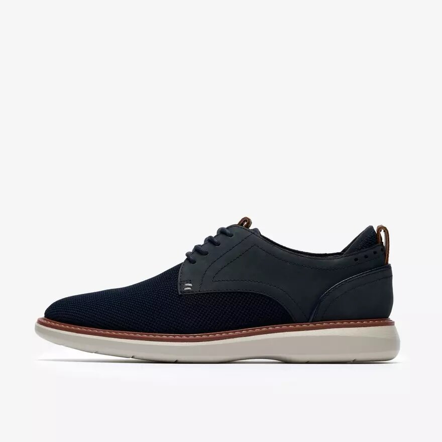 Ανδρικό παπούτσι Derby Brantin Plain Navy με πλεκτό ύφασμα Ανδρικό παπούτσι Derby Brantin Plain Navy με πλεκτό ύφασμα