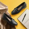 Γυναικεία δερμάτινα Loafers Juliet Echo σε μαύρο χρώμα Γυναικεία δερμάτινα Loafers Juliet Echo σε μαύρο χρώμα