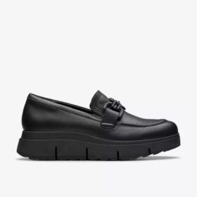 Γυναικεία δερμάτινα Loafers Loriini Izzy σε μαύρο χρώμα