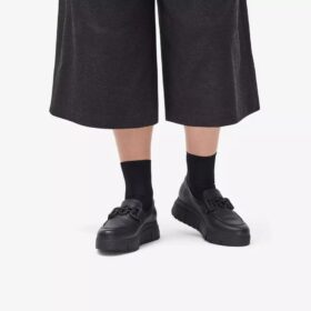 Γυναικεία δερμάτινα Loafers Loriini Izzy σε μαύρο χρώμα