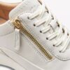 Γυναικεία δερμάτινα Sneakers Tivoli Zip σε λευκό χρώμα