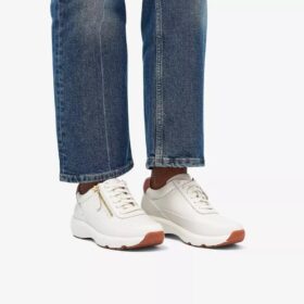 Γυναικεία δερμάτινα Sneakers Tivoli Zip σε λευκό χρώμα Γυναικεία δερμάτινα Sneakers Tivoli Zip σε λευκό χρώμα