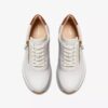 Γυναικεία δερμάτινα Sneakers Tivoli Zip σε λευκό χρώμα