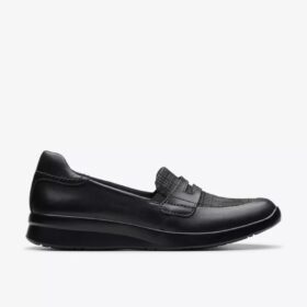 Γυναικεία Ellowyn Penny Slip-ons από μαύρο δέρμα χωρίς κορδόνια