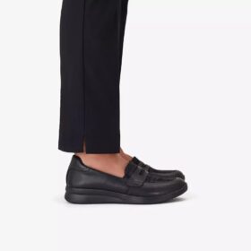Γυναικεία Ellowyn Penny Slip-ons από μαύρο δέρμα χωρίς κορδόνια