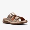 Γυναικεία επίπεδα σανδάλια Cecily Step από δέρμα σε χρώμα σαμπάνιας Γυναικεία επίπεδα σανδάλια Cecily Step από δέρμα σε χρώμα σαμπάνιας
