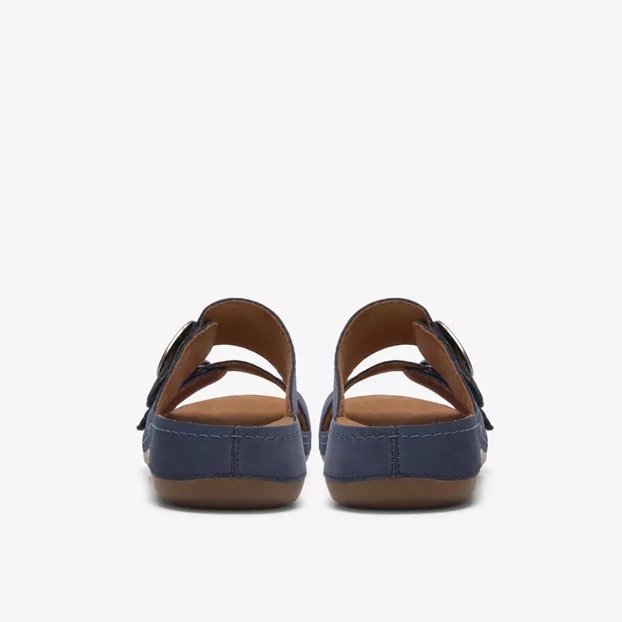 Γυναικεία επίπεδα σανδάλια Cecily Step σε χρώμα ναυτικό μπλε από νουμπάκ Γυναικεία επίπεδα σανδάλια Cecily Step σε χρώμα ναυτικό μπλε από νουμπάκ