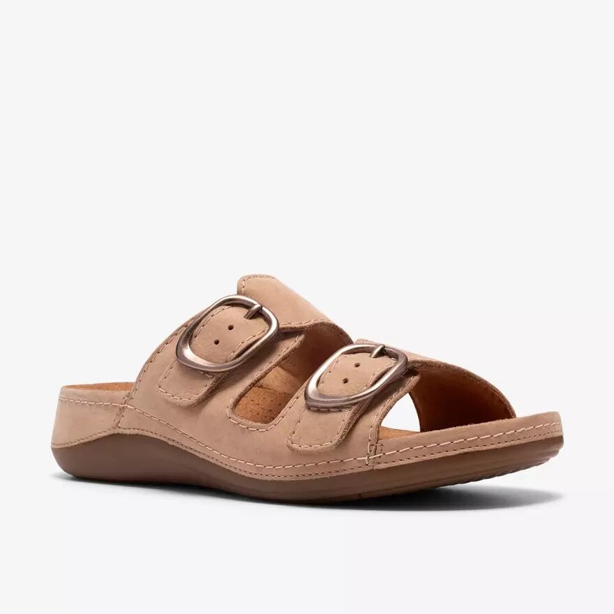 Γυναικεία επίπεδα σανδάλια Cecily Step σε μπεζ νουμπάκ Γυναικεία επίπεδα σανδάλια Cecily Step σε μπεζ νουμπάκ