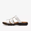 Γυναικεία επίπεδα σανδάλια Kitly Pearl White με γυαλιστερό δέρμα Γυναικεία επίπεδα σανδάλια Kitly Pearl White με γυαλιστερό δέρμα