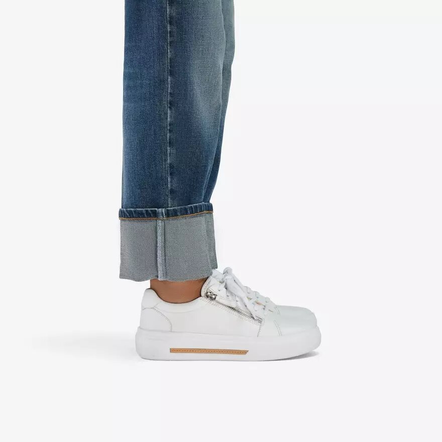 Γυναικεία λευκά δερμάτινα Sneakers Hollyrose Zip Γυναικεία λευκά δερμάτινα Sneakers Hollyrose Zip