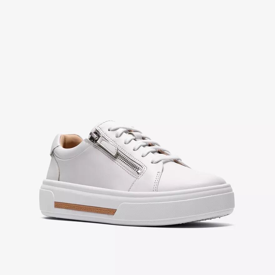 Γυναικεία λευκά δερμάτινα Sneakers Hollyrose Zip Γυναικεία λευκά δερμάτινα Sneakers Hollyrose Zip