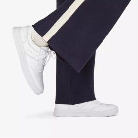 Γυναικεία λευκά δερμάτινα Sneakers Makea Court