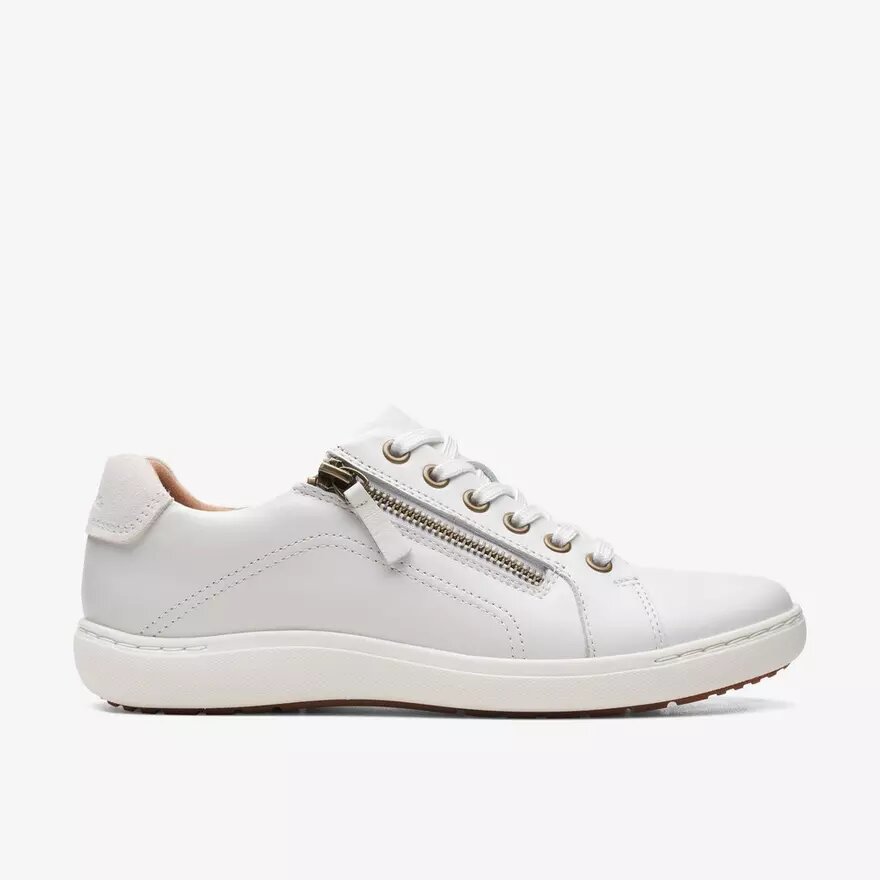 Γυναικεία λευκά δερμάτινα Sneakers Nalle με κορδόνια Γυναικεία λευκά δερμάτινα Sneakers Nalle με κορδόνια