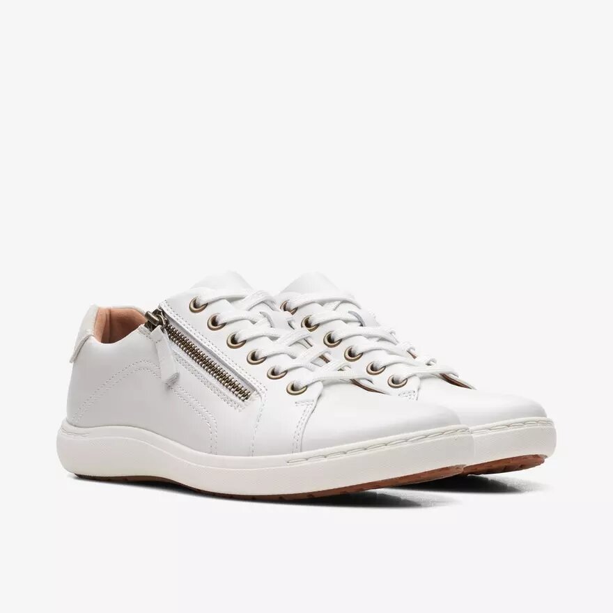 Γυναικεία λευκά δερμάτινα Sneakers Nalle με κορδόνια Γυναικεία λευκά δερμάτινα Sneakers Nalle με κορδόνια
